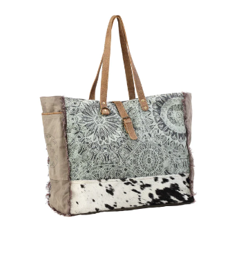 Green Floral Print Weekender Bag