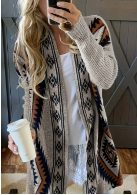 Chic Long Sleeve Open Front Cardigan