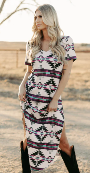 AZTEC OUTSKIRTS MAXI DRESS
