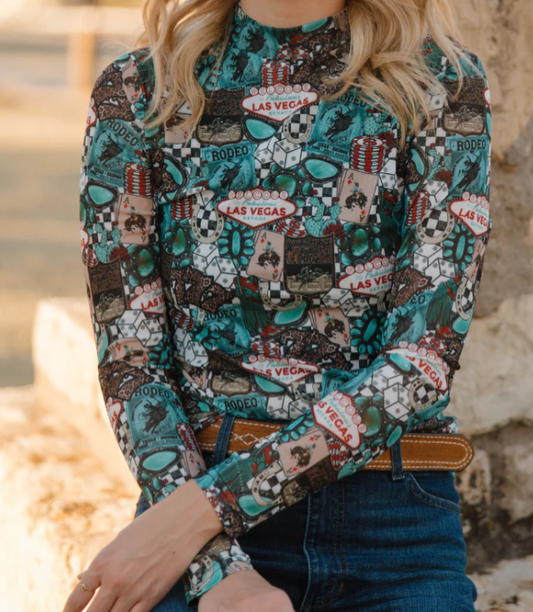 Viva Las Cowgirl Mesh Top