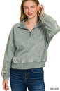 Acid Wash Fleece Half Zip Pullover