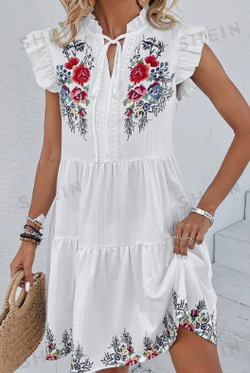 White Floral Dress