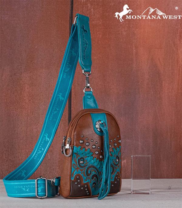 Embroidered scroll Cut-out Collection Sling Bag