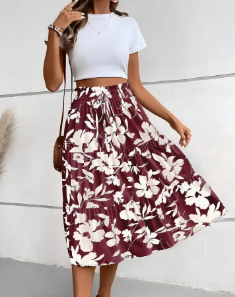 Elegant A-Line Women's Midi Skirt