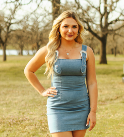 Denim Buckle Strap Dress