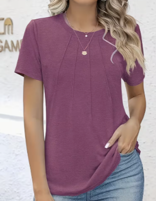 Round Neck Short Sleeve Top