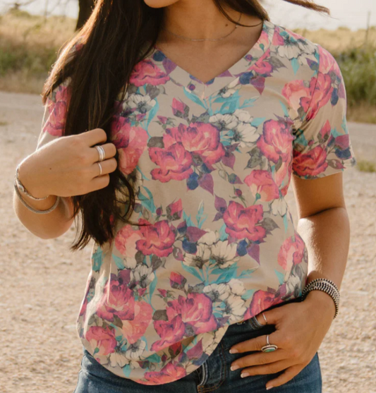 Life Is A Flower V Neck Tee