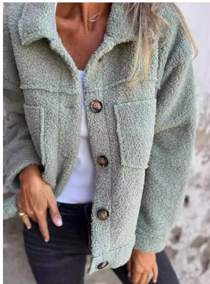 Sherpa Shacket Collared Button Down Pocket