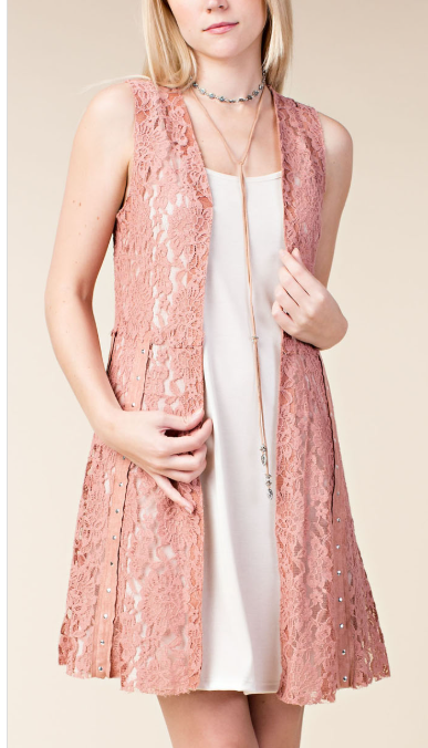 Mauve Lace Vest