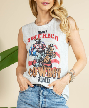 Make America Cowboy Again Graphic Top