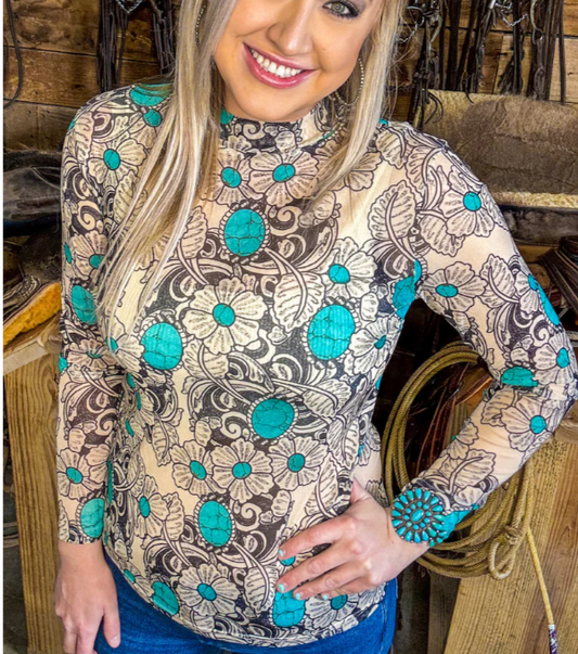 Tattoos On This Town Mesh Top