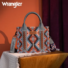 Wrangler Southwestern Pattern Dual Sided Print Mini Tote/Crossbody -NAVYWG2213-8866S