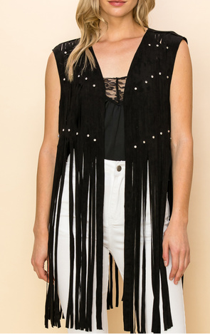 Lazer Cut Fringe Vest