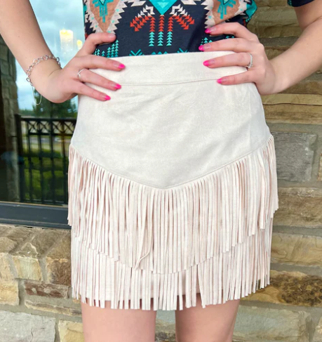 FORT WORTH FRINGE SKIRT