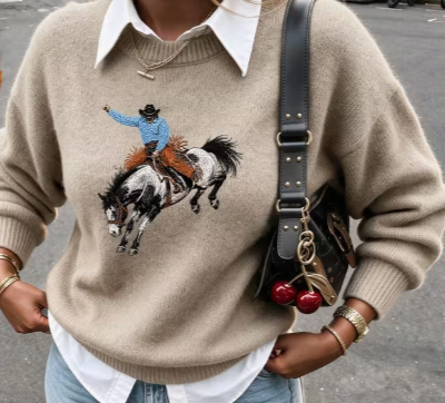 Western Rodeo Horse Riding Sweater