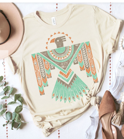 AZTEC EAGLE SHORT SLEEVE GRAPHIC TOP