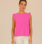 Ruffle Sleeve Button-back Blouse