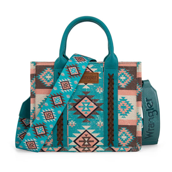 Wrangler Aztec Pattern Dual Sided Print -Tote/Crossbody -WG2209-8120S