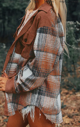 Plaid Corduroy Shacket