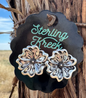 Tooled Flower Earrings (Studs)