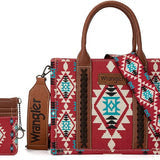 Wrangler Aztec Small Tote/Crossbody and Card Case Set 2Pc- WG2203-8120SW
