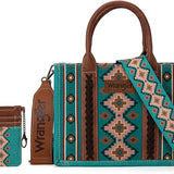 Wrangler Aztec Small Tote/Crossbody and Card Case Set 2Pc- WG2203-8120SW