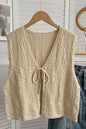 Tie Front Cardigan V-neck Knitted Vest
