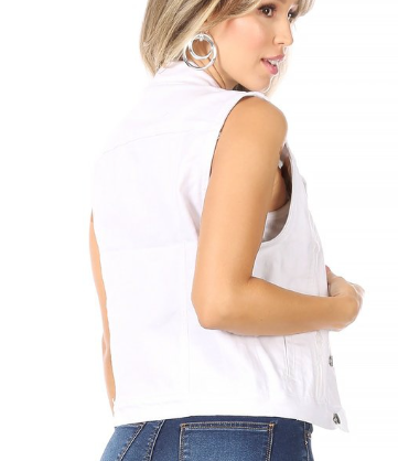 White Denim Vest