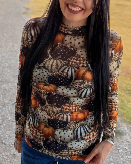 Fall Charm Mesh Top