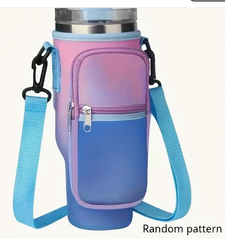 Insulated Water Bottle Holder With Adjustable Carrying Strap - Perfect for Hiking, Travelling, Camping, Running & Gym Fitness!