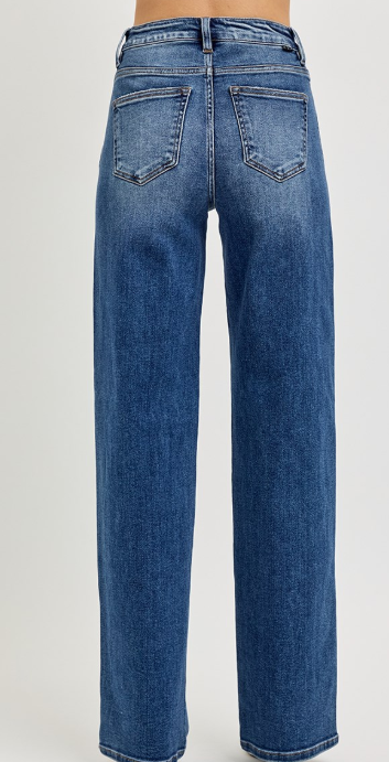Risen TUMMY CONTROL HIGH RISE WIDE BAGGY JEANS RPD5951