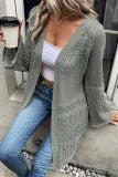 Pointelle Knit Open Front Cardigan