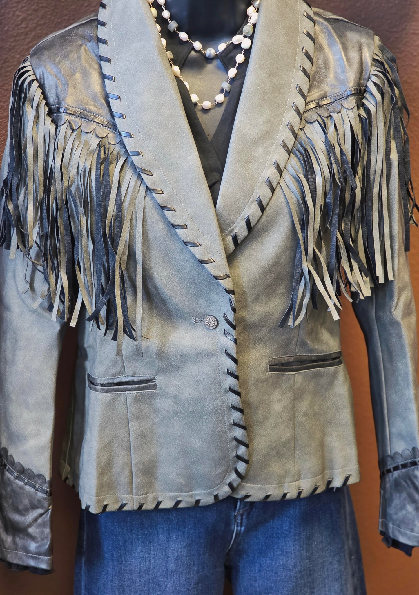 Hand Stitch Fringe Jacket