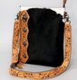 ADBG464BRW Western Chaps-Inspired Cowhide & Tooled Leather Crossbody Bag Rodeo Fringe Edition