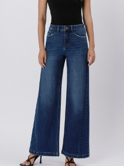 TUMMY CONTROL HIGH RISE WIDE LEG JEANS