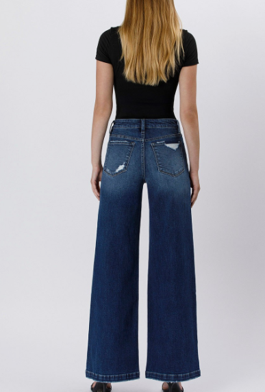 TUMMY CONTROL HIGH RISE WIDE LEG JEANS