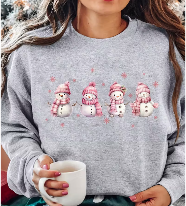 Snowman & Snowflake Print Sweatshirt