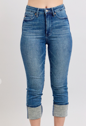 HW Tummy Control Back Shield Pkts & Cuff Capri