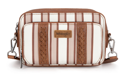 WG2207-3006 Wrangler Stripe Printed Crossbody Purse With Wallet Compartment