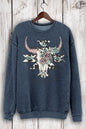 STAY WILD COW SKULL MINERAL SWEATSHIRTS