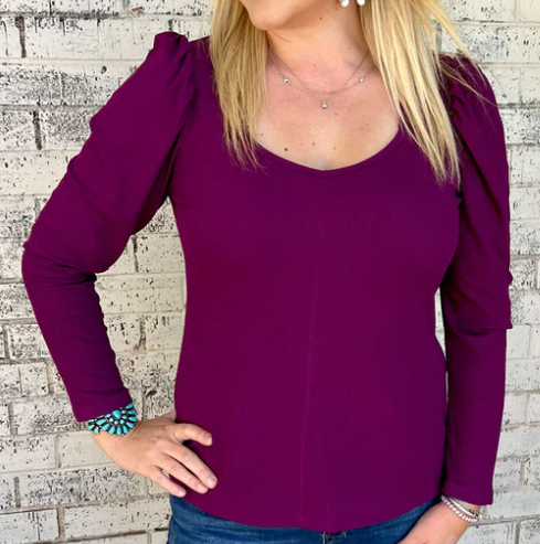 SOMETHING CLASSY PLUM TOP