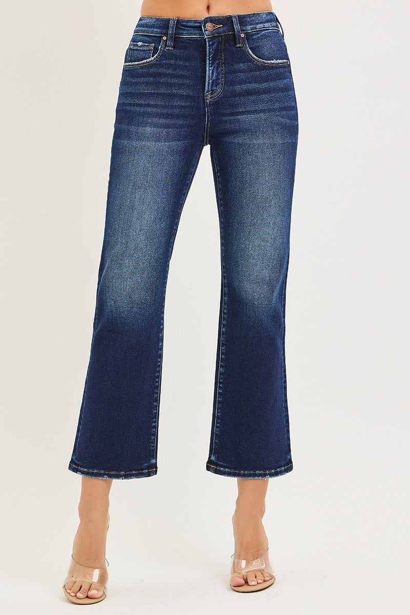 Tummy Control High Rise Crop Bootcut Jeans