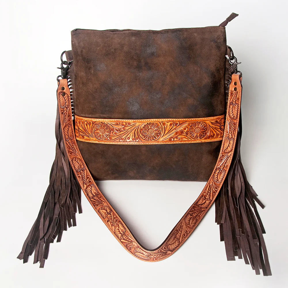 Cowhide and Tooled Leather American Darling Handbag