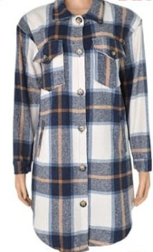 PLAID FLANNEL SHACKET LOOSE FIT LONG SHIRTS