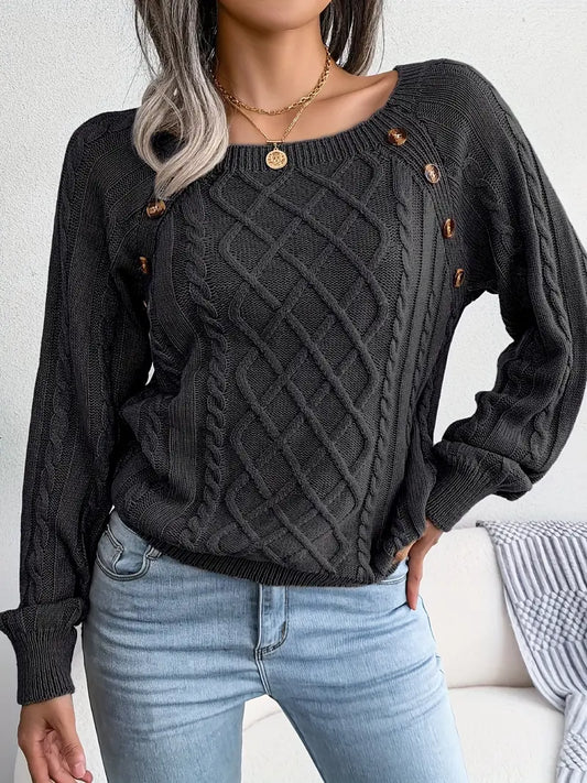 Casual Crew Neck Long Sleeve Sweater