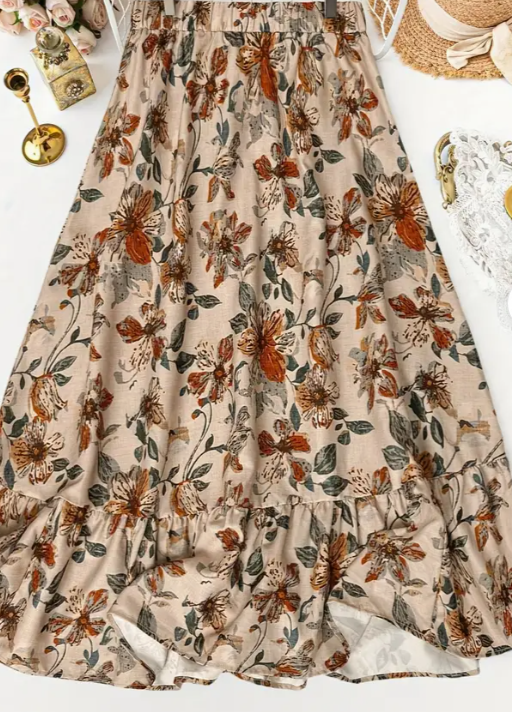 Floral Print Skirt T002