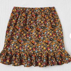 Girls Ditsy Floral Ruffle Hem Skirt