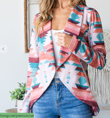 MULTI COLOR AZTEC OPEN BLAZERS