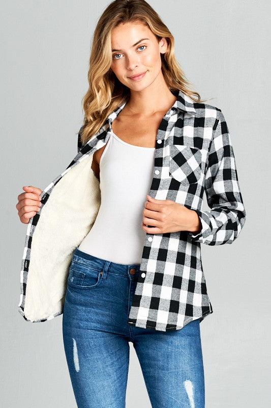 Plaid Fleece Lined Shacket