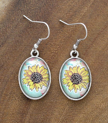 SunFlower Glass earrings